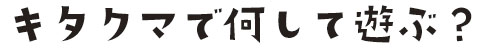 キタクマで何して遊ぶ？